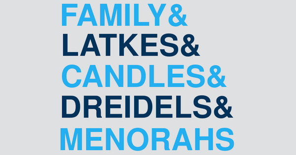 Family Latkes Candles Dreidels Menorahs
